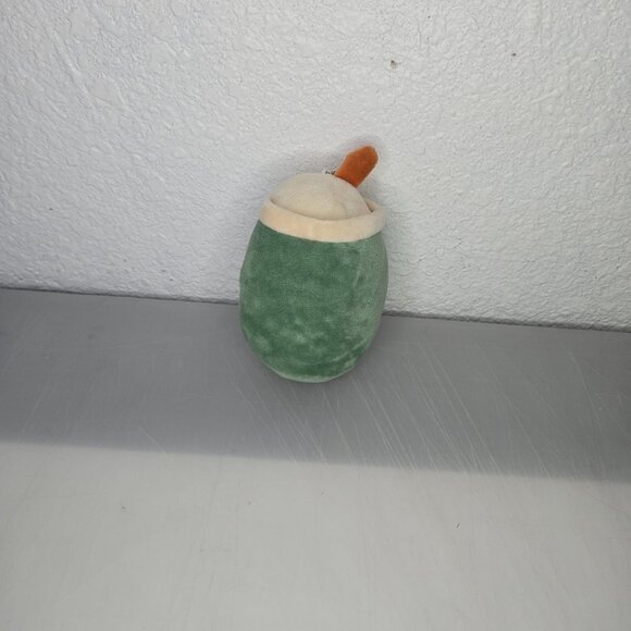 Kawaii Boba / Bubble Milk Tea Matcha Green Plushie Keyring - Picture 2 of 7